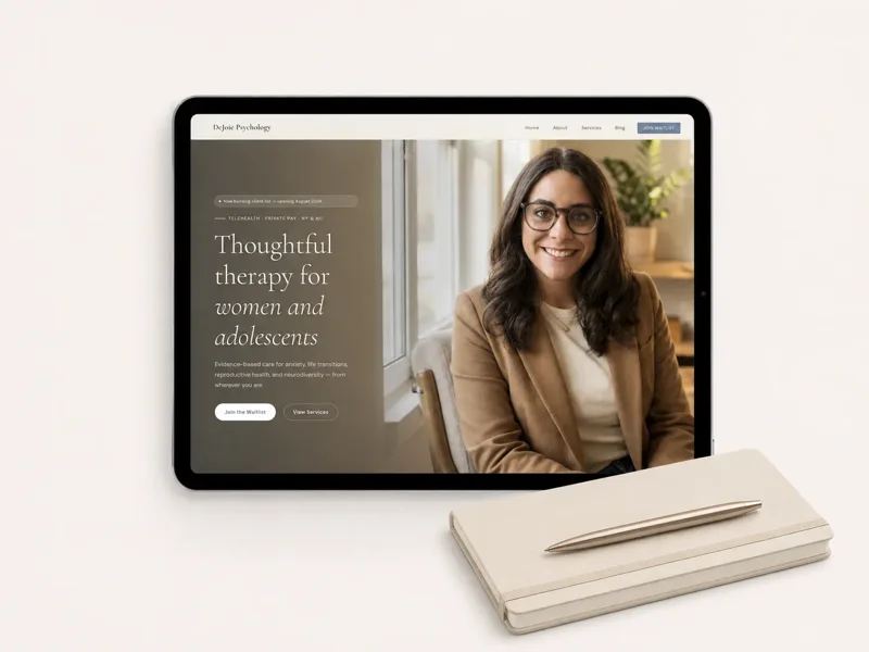 DeJoie Psychology private telehealth practice website