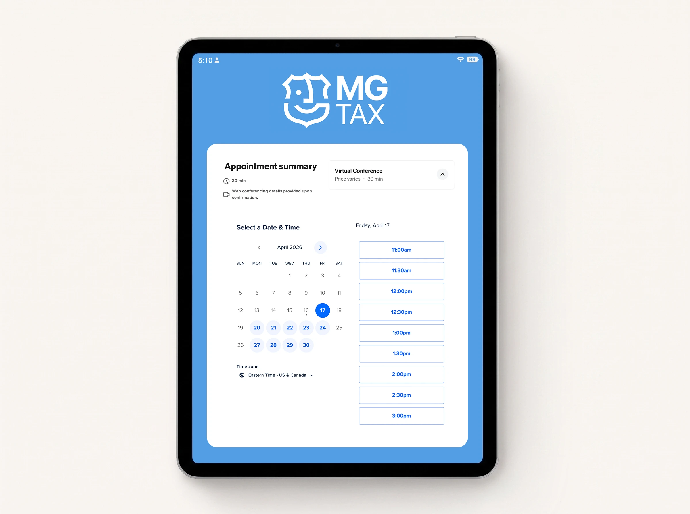 Booking system